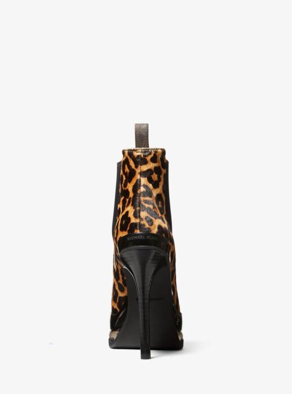 Damske Clenkove Cizmy Michael Kors Keke Extreme Printed Calf Hair Leopardie - Topanky Michael Kors Sleva | OYRVA-3087